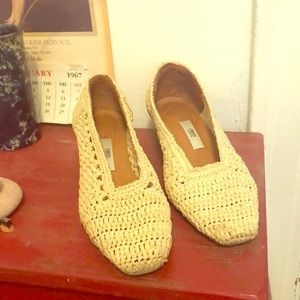 MIISTA WOVEN RAFFIA MID-HEELS